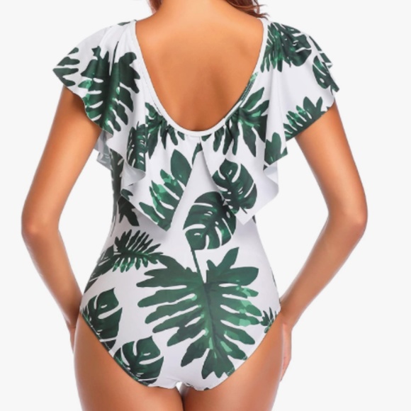 Tempt Me one piece NWT swimsuit shoulder ruffled Large - Picture 2 of 6